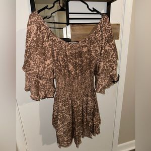 Forever 21 off the shoulder pink cheetah dress